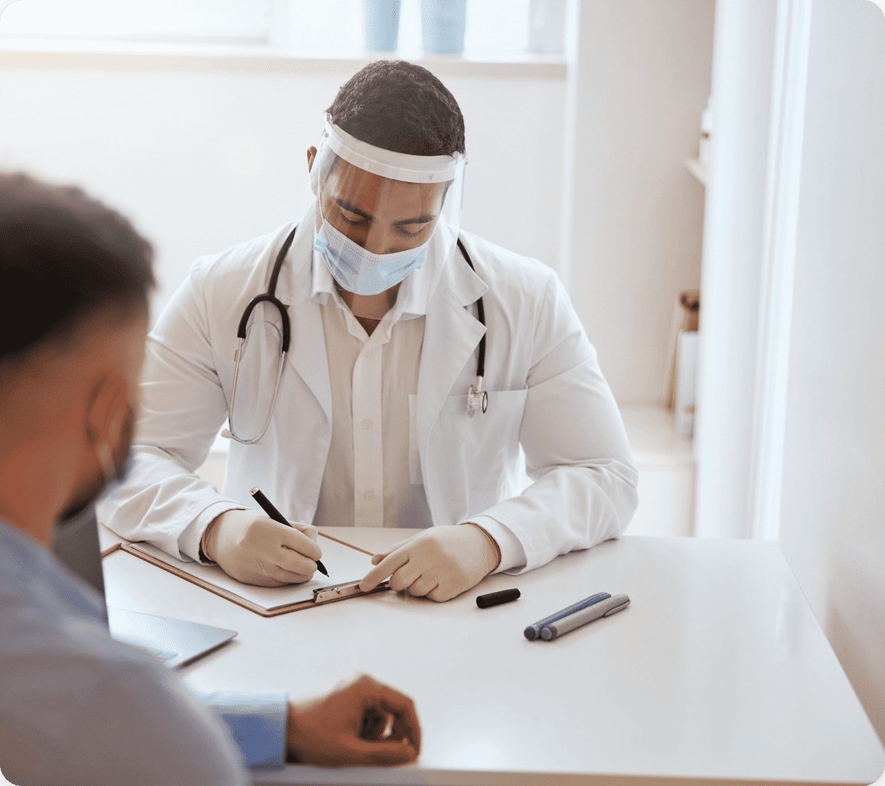 A healthcare provider reviewing results with a patient
